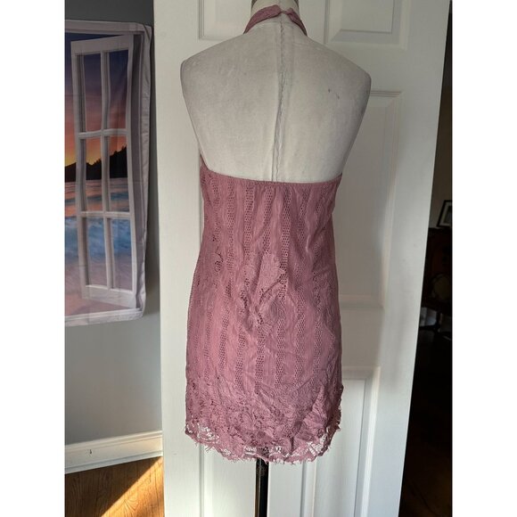 NWT No Boundaries pink lace halter dress XS - Picture 2 of 4